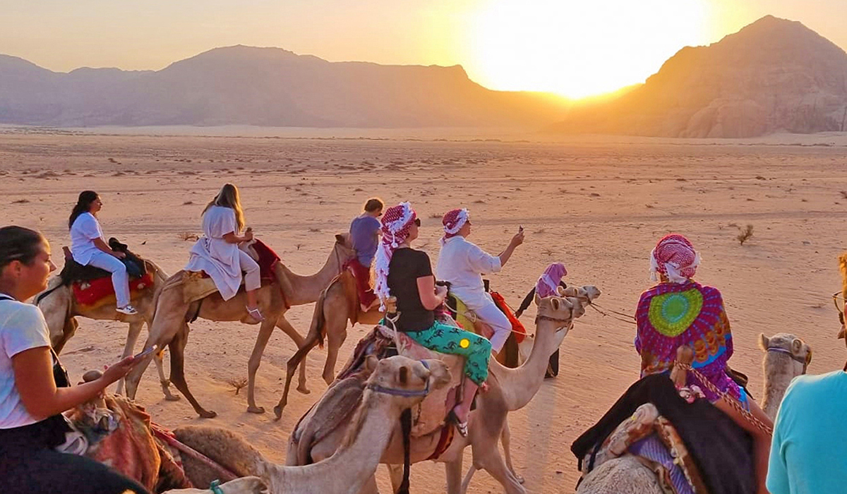 Camel rides in Wadi Rum
